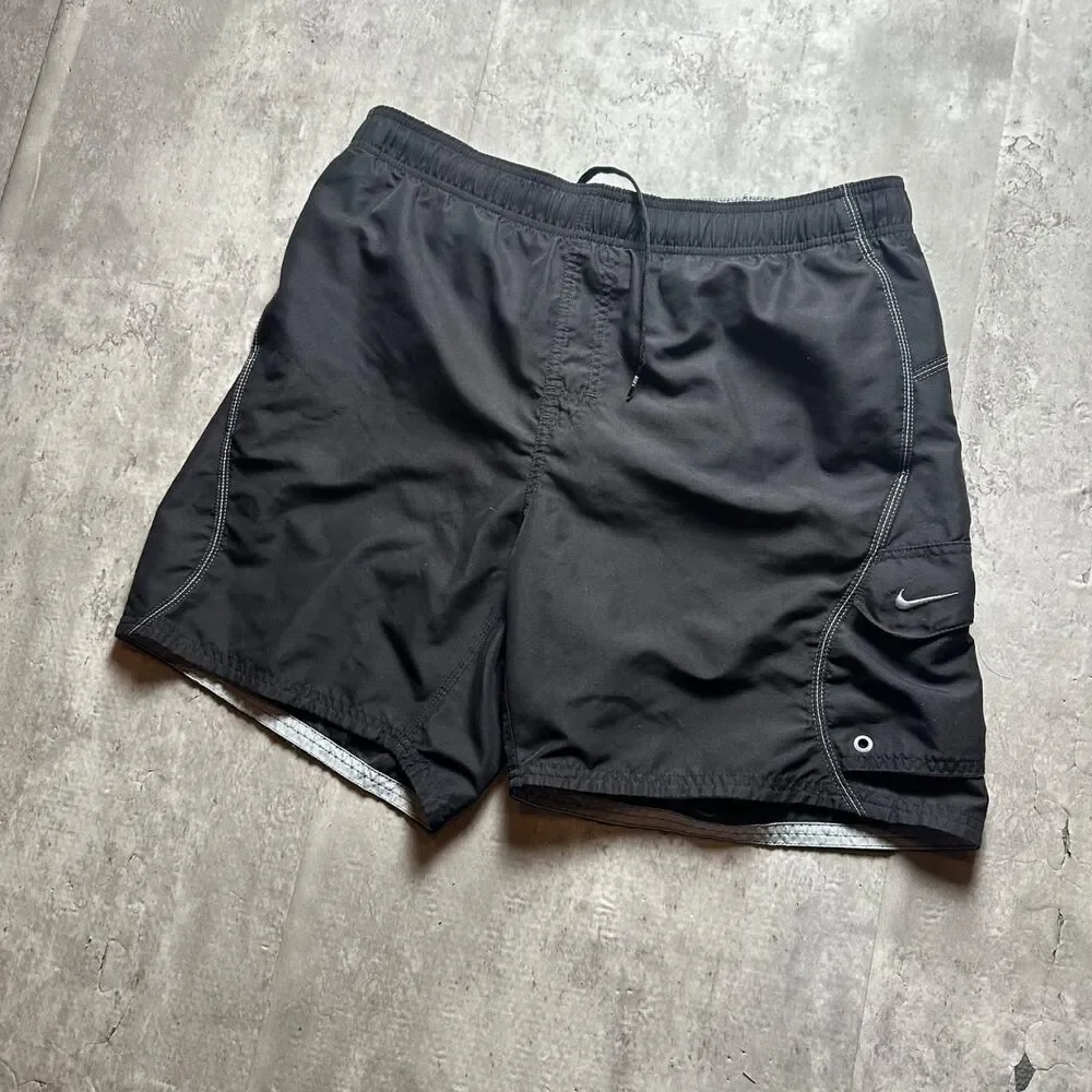 Nike Men's Black Swim-briefs-shorts